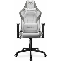 Cougar 3MELIWHB.0001 Καρέκλα Gaming Δερματίνης με Ρυθμιζόμενα Μπράτσα Λευκή Γκρι S0464204