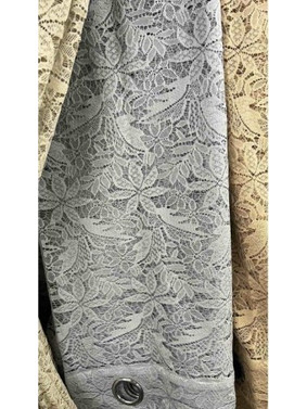 Ehome Κουρτίνα Παραθύρου Floral με Τρέσα & Δαντέλα 270x270 635-11 Γκρι
