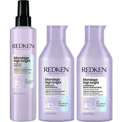 Redken Blondage High Bright Σετ Περιποίησης Μαλλιών Conditioner 300ml + Σαμπουάν 300ml + Treatment 250ml