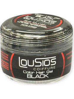 Lousios Black Gel Μαλλιών με Χρώμα Πολύ Δυνατό Κράτημα 120ml