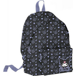 Graffiti Black Pattern Kuromi Σχολική Τσάντα Πλάτης Μαύρη 252235