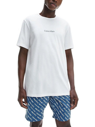 Calvin Klein Καλοκαιρινές Ανδρικές Πιτζάμες Λευκές 000NM2177E-1MU