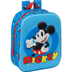 Safta 3D Mickey Mouse Σχολική Τσάντα Πλάτης Νηπιαγωγείου Γαλάζια 622450011