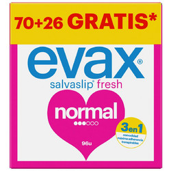 Evax Salvaslip Fresh Normal Σερβιέτες για Κανονική Ροή 3 Σταγόνες 96τμχ