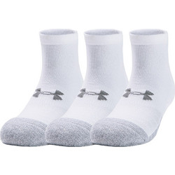 Under Armour HeatGear Ανδρικές Κάλτσες Κοντές Λευκές 3Pack 1346753-100