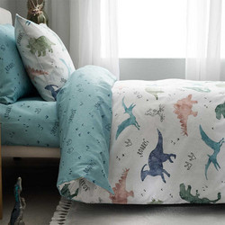 Vesta Home Rex Σετ Παιδική Παπλωματοθήκη Μονή Βαμβακερή 170x240 Μπεζ Γαλάζια