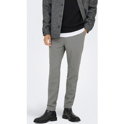 Only & Sons Ανδρικό Παντελόνι Chino Ελαστικό Κανονική Εφαρμογή Γκρι 22035349