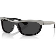Ray-Ban RB2489 144248 Γυναικεία Γυαλιά Ηλίου Μάσκα Κοκάλινα Λευκά με Μαύρο Φακό