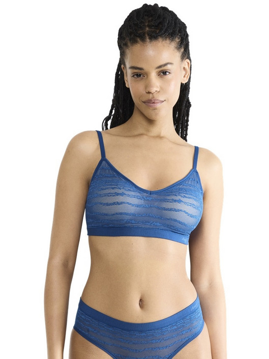 Sloggi Free Evolve Μπουστάκι Push Up χωρίς Μπανέλα Μπλε 10224701-7010