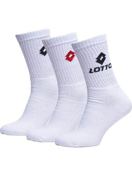 Lotto Ανδρικές Κάλτσες Ψηλές με Σχέδια Λευκές 3Pack L47036-07R