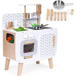 Ecotoys Ξύλινη Παιδική Κουζίνα Ρετρό με Αξεσουάρ 3709
