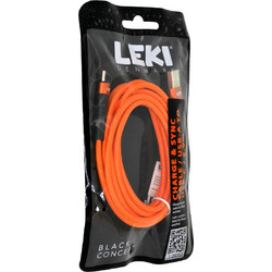 Leki Black Concept Braided USB-A to USB-C 2m Orange 5715582023235