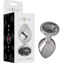 Intense Metal Πρωκτική Σφήνα Diamond Plug 8cm Ασημί Μαύρη D-234372