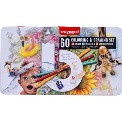 Royal Talens Bruynzeel Colouring & Drawing Κασετίνα Ξυλομπογιές Σετ 60τμχ