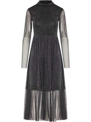 Funky Buddha Midi Φόρεμα για Γάμο / Βάπτιση Ασημί FBL012-118-13