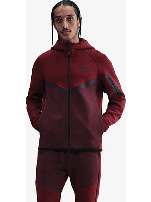 Nike Ανδρική Ζακέτα Φούτερ με Κουκούλα και Φερμουάρ Μπορντό HV0949-619