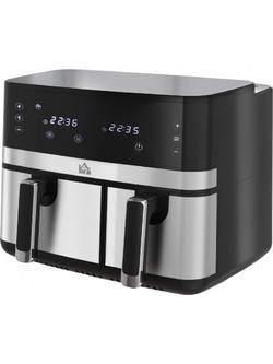 HOMCOM 800-193V90BK Air Fryer 8.5lt με Διπλό Κάδο