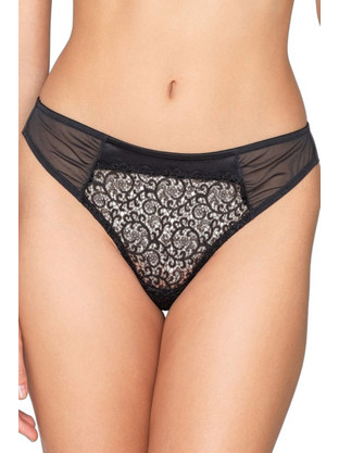 Luna Mystique Γυναικείο Sexy String με Δαντέλα Μαύρο 25800