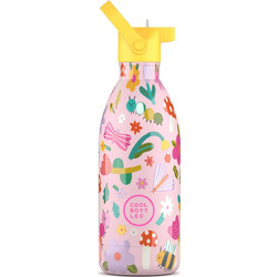Cool Bottles Bug Life Παιδικό Παγούρι Ανοξείδωτο BPA Free με Καλαμάκι Ροζ Κίτρινο 500ml