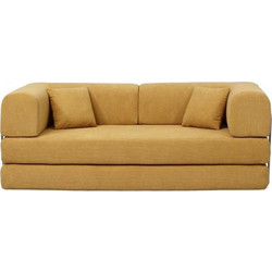 Nextdeco Τριθέσιος Καναπές Κρεβάτι Κίτρινος 200x100x75cm 36300-02