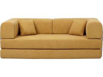 Nextdeco Τριθέσιος Καναπές Κρεβάτι Κίτρινος 200x100x75cm 36300-02