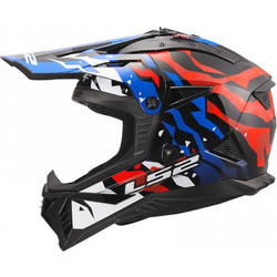 LS2 MX708 Fast II Grotesk White Blue Gloss Red Κράνος Μηχανής Motocross 1450gr