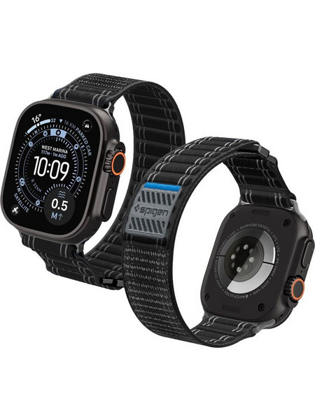 Spigen WBF0 Λουράκι Υφασμάτινο Black (Apple Watch 44 / 45 / 46 / 49mm)