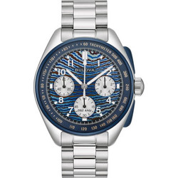 Bulova Lunar Ανδρικό Ρολόι Χρονογράφος με Ασημί Μεταλλικό Μπρασελέ 98A329