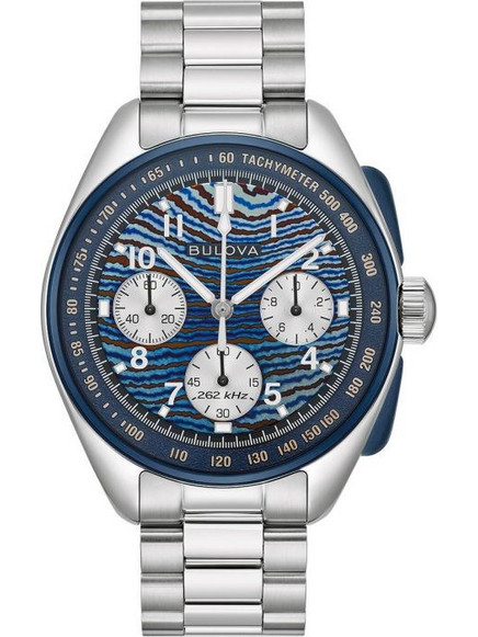 Bulova Lunar Ανδρικό Ρολόι Χρονογράφος με Ασημί Μεταλλικό Μπρασελέ 98A329