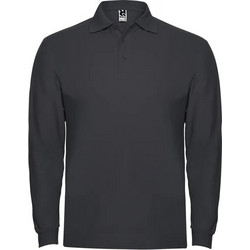 Roly Ανδρική Μπλούζα Polo Μακρυμάνικη Ανθρακί PO6635