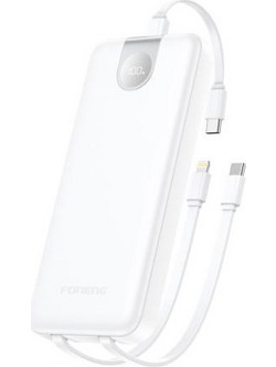 Foneng PX106 Power Bank 10000mAh 22.5W με Θύρα USB-A & Θύρα USB-C White