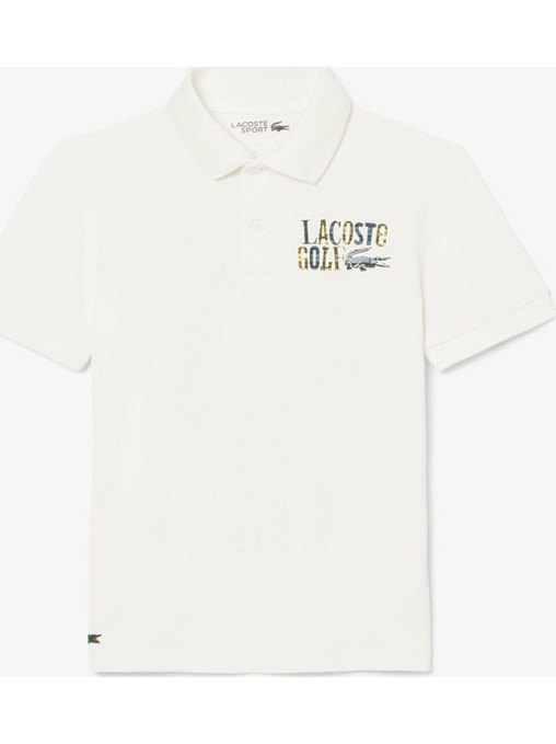 Lacoste Παιδικό Polo Κοντομάνικο Μπεζ PJ8497-70V