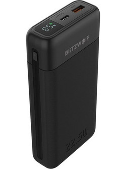 Blitzwolf BW-P22 Power Bank 20000mAh 22W με Θύρα USB-A & Θύρα USB-C Power Delivery Black