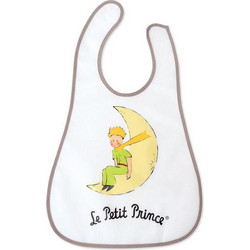 Kiokids Little Prince Αδιάβροχη Σαλιάρα Υφασμάτινη με Αυτοκόλλητο Λευκή
