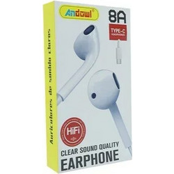 Andowl 8A Handsfree Earbud USB-C White