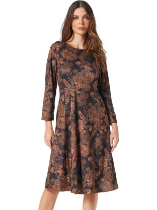 Anna Raxevsky Midi Καθημερινό Φόρεμα Floral Καφέ D25203