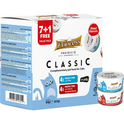 Princess Premium Classic Combo Mix with Tuna, Rice & Shrimp in Jelly 8x70gr