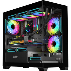 Darkflash DS900M with 6 Fans Black Mini Tower Κουτί Υπολογιστή με Πλαϊνό Παράθυρο