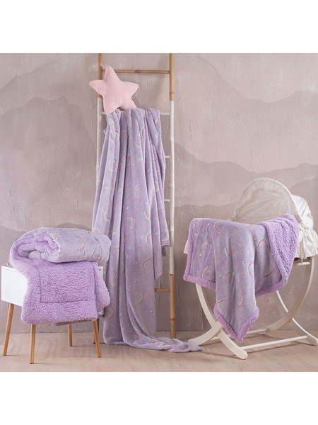 Rythmos Nelie Κουβέρτα Αγκαλιάς Fleece 80x110 Λιλά