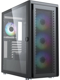 Silentware Air 100 Black Gaming Midi Tower Κουτί Υπολογιστή RGB με Πλαϊνό Παράθυρο