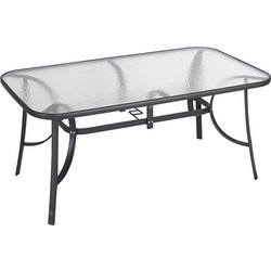 Zougris Ορθογώνιο Τραπέζι Κήπου Γυάλινο Μαύρο 150x90x71cm 06.8084