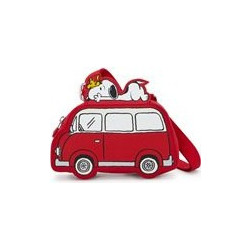 Kipling Peanuts Γυναικείο Τσαντάκι Χιαστί Υφασμάτινο Κόκκινο με Ιμάντα I9826-4RR