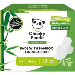 Cheeky Panda Bamboo Heavy Σερβιέτες με Φτερά για Αυξημένη Ροή 2 Σταγόνες 12τμχ