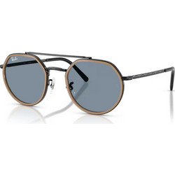 Ray-Ban RB3765 9279R5 Ανδρικά Γυαλιά Ηλίου Πολυγωνικά Μαύρα με Μπλε Φακό