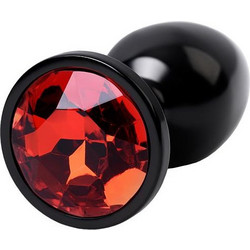 ToyFa Metal Round Πρωκτική Σφήνα Diamond Plug 7.2cm Κόκκινη Μαύρη