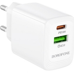 Borofone BN29 Φορτιστής χωρίς Καλώδιο με Θύρα USB-A & Θύρα USB-C 30W Quick Charge 3.0 & Power Delivery