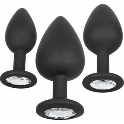 CalExotics Gem Σετ Πρωκτικές Σφήνες Diamond Plugs Μαύρες 3τμχ