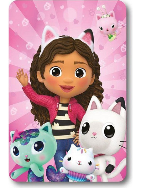 Dimcol DreamWorks Gabby's Dollhouse Κουβέρτα Κούνιας Fleece 100x140 Ροζ