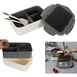 Cook Concept Δοχείο Φαγητού Πλαστικό Κατάλληλο για Φούρνο Μικροκυμάτων 250ml Λευκό Μαύρο Ανθρακί