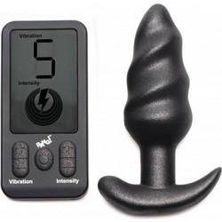 XR Brands Bang! Swirl Πρωκτική Σφήνα Ασύρματη με Δόνηση 10.6cm Μαύρη